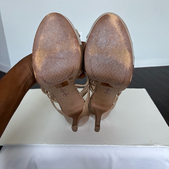 JESSICA SIMPSON (JS-BINNIE)•S:10M/40•NUDE•PATENT HIGH HEEL SHOE/SANDAL - Picture 5 of 16